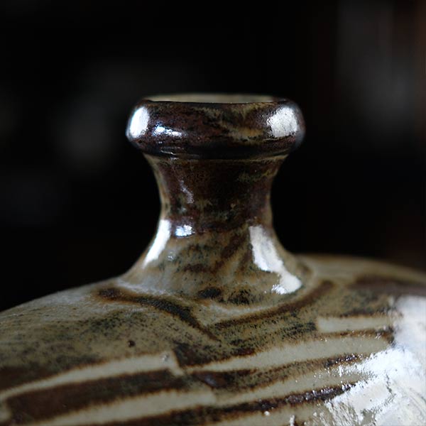 Iron glaze fish pattern flat jar
