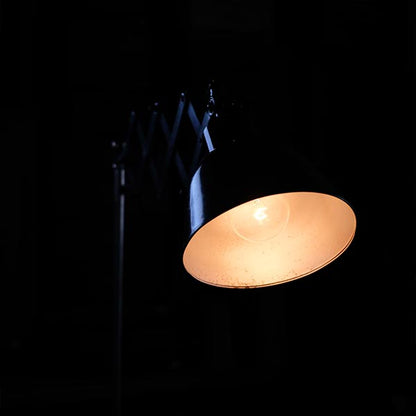Olive-colored scissor lamp