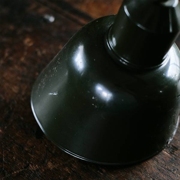 Olive-colored scissor lamp