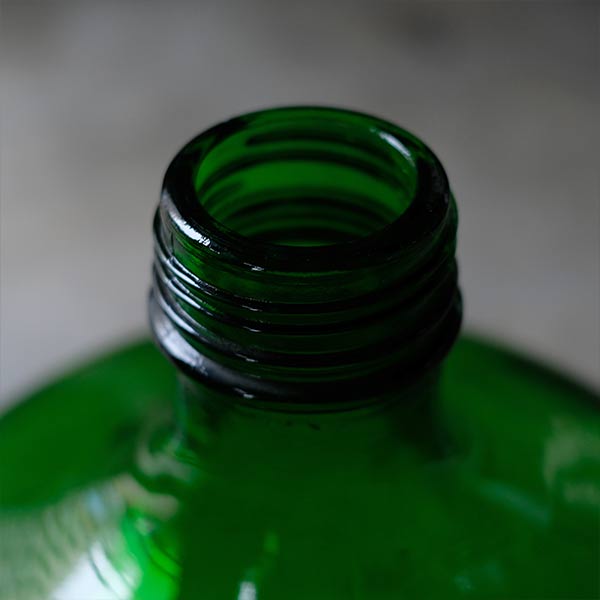 Green demijohn bottle