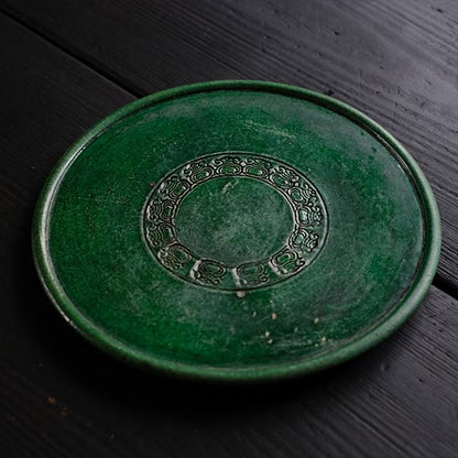 Green glaze lantern plate