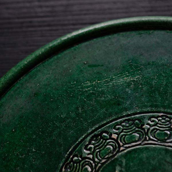 Green glaze lantern plate
