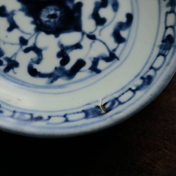花唐草 染付小皿