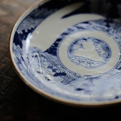 Two-pronged radish and turnip print small plate