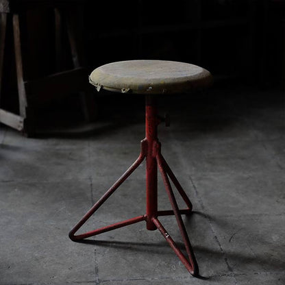 Red iron leg stool
