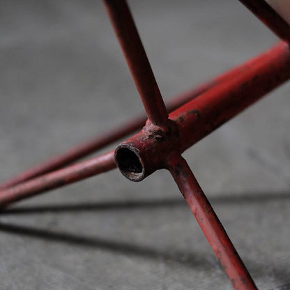 Red iron leg stool