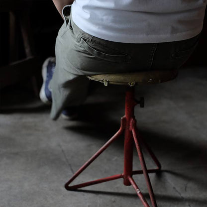Red iron leg stool