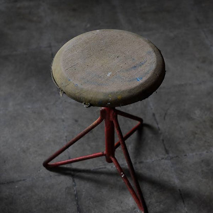 Red iron leg stool