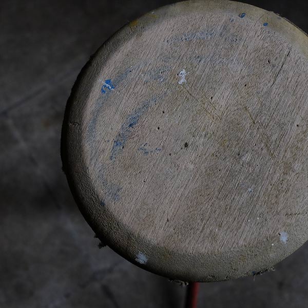 Red iron leg stool