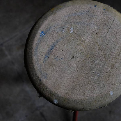 Red iron leg stool