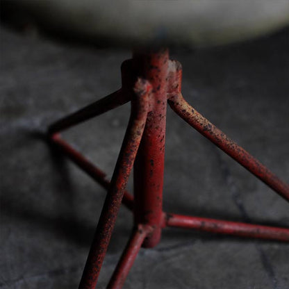 Red iron leg stool