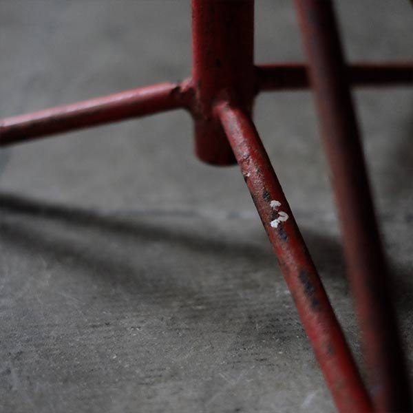 Red iron leg stool