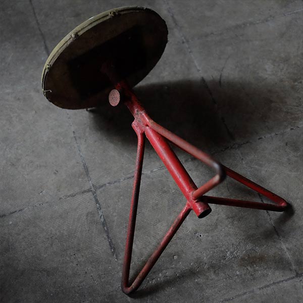 Red iron leg stool