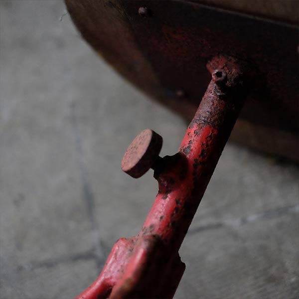 Red iron leg stool