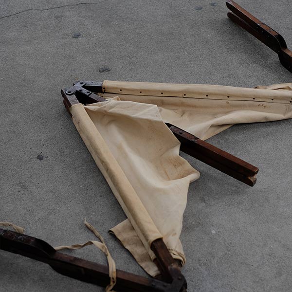 Old Japanese wooden folding cot