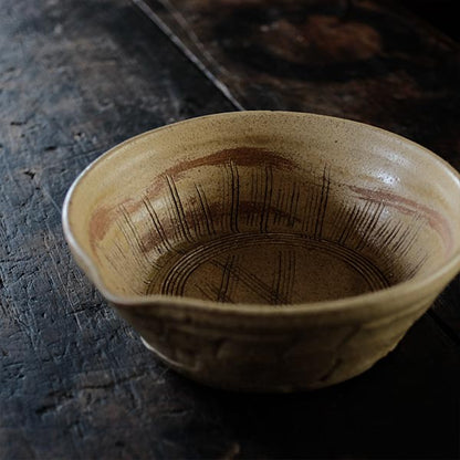 Yellow Seto flat bowl (katakuchi)