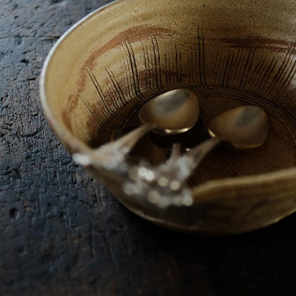 Yellow Seto flat bowl (katakuchi)