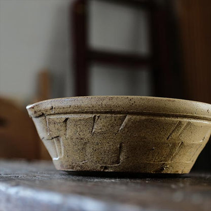 Yellow Seto flat bowl (katakuchi)