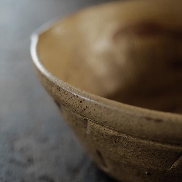 Yellow Seto flat bowl (katakuchi)