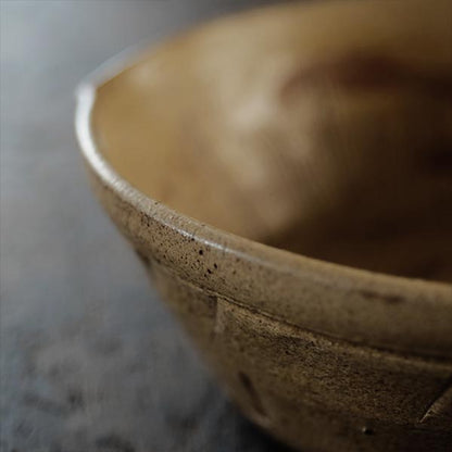 Yellow Seto flat bowl (katakuchi)
