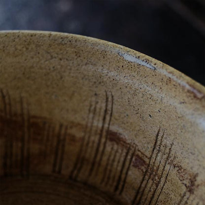 Yellow Seto flat bowl (katakuchi)