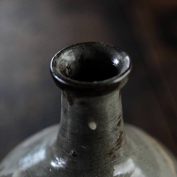 Karatsu Kuromuta Kiln Flowing Sake Bottle