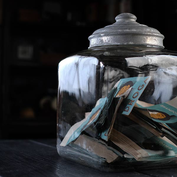 large square glass bottle