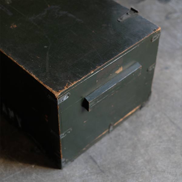 Army green wooden trunk