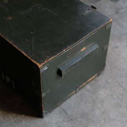 Army green wooden trunk