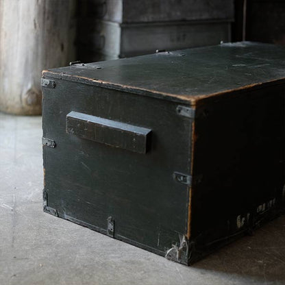 Army green wooden trunk