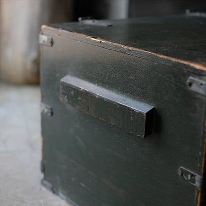 Army green wooden trunk