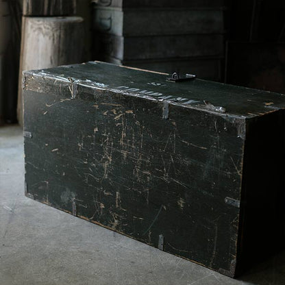 Army green wooden trunk