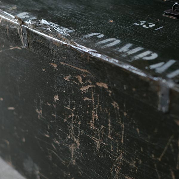 Army green wooden trunk