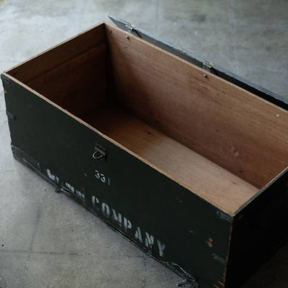Army green wooden trunk