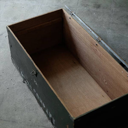 Army green wooden trunk