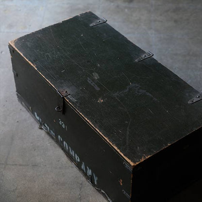 Army green wooden trunk