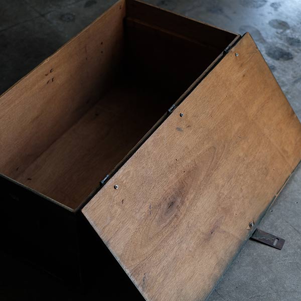Army green wooden trunk