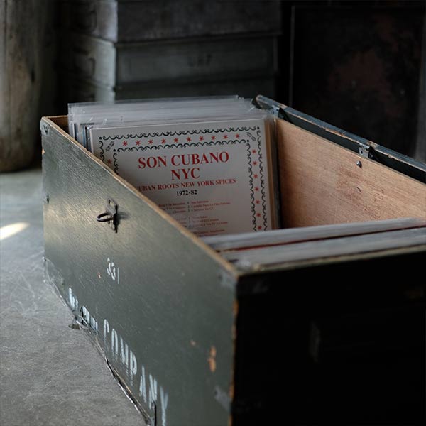 Army green wooden trunk