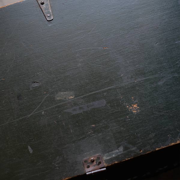 Army green wooden trunk
