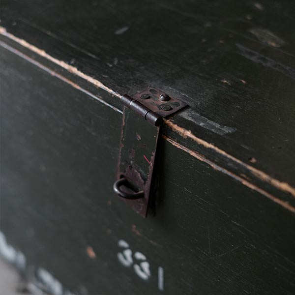 Army green wooden trunk