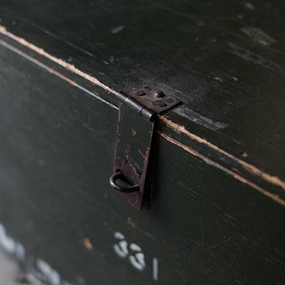 Army green wooden trunk