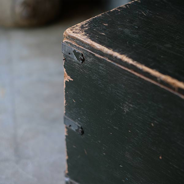 Army green wooden trunk