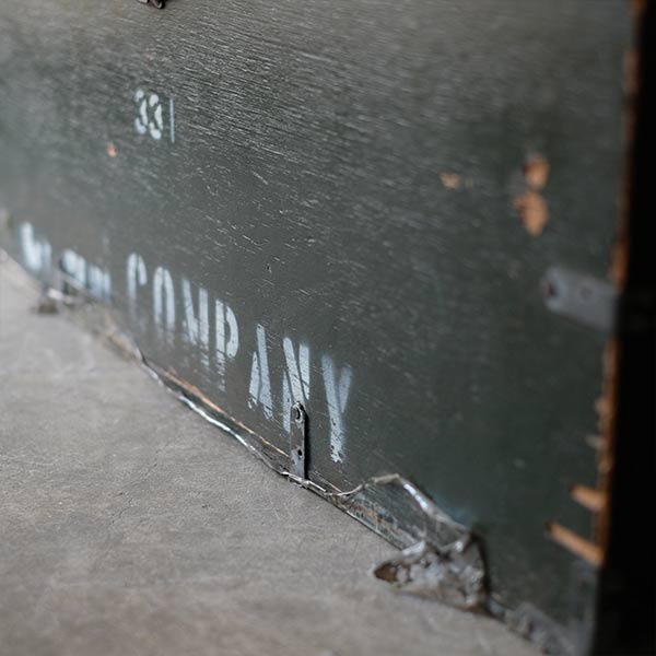 Army green wooden trunk