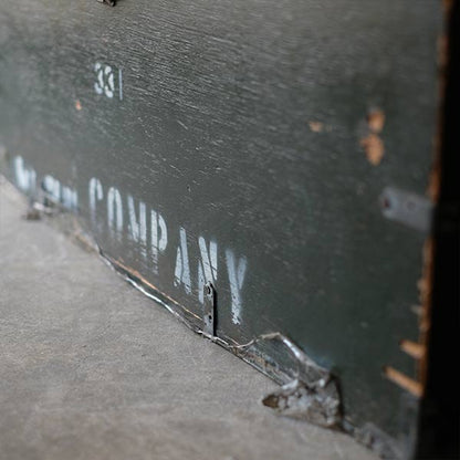 Army green wooden trunk