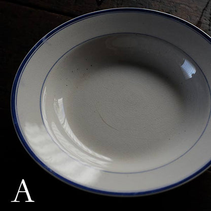 NIPPON KOSHITSU TOKIO（日本硬質陶器）IRONSTONE ブルーラインの皿 φ22.5cm