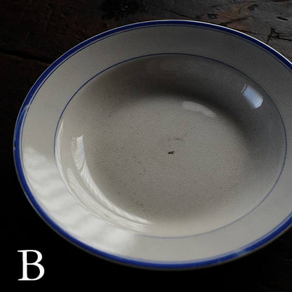 NIPPON KOSHITSU TOKIO（日本硬質陶器）IRONSTONE ブルーラインの皿 φ22.5cm