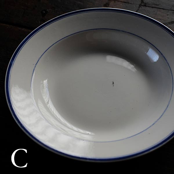 NIPPON KOSHITSU TOKIO（日本硬質陶器）IRONSTONE ブルーラインの皿 φ22.5cm