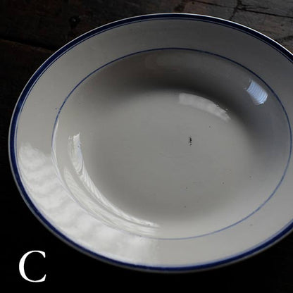 NIPPON KOSHITSU TOKIO（日本硬質陶器）IRONSTONE ブルーラインの皿 φ22.5cm