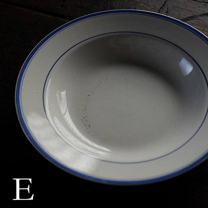 NIPPON KOSHITSU TOKIO（日本硬質陶器）IRONSTONE ブルーラインの皿 φ22.5cm