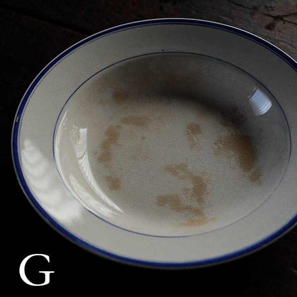 NIPPON KOSHITSU TOKIO（日本硬質陶器）IRONSTONE ブルーラインの皿 φ22.5cm